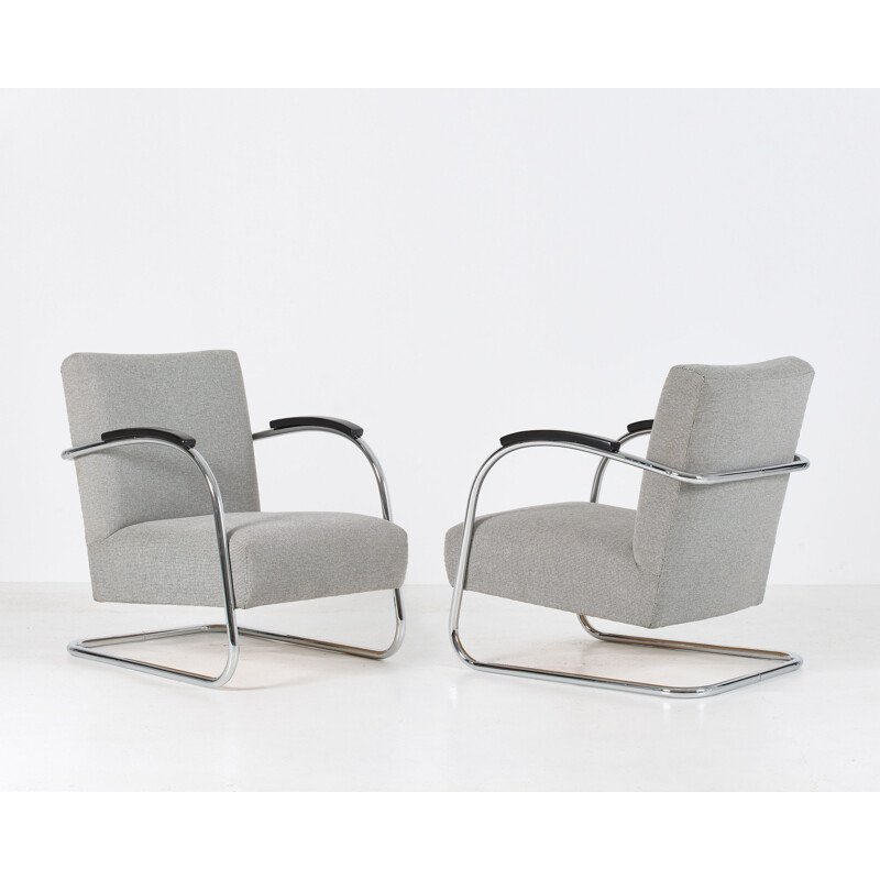 Pair of vintage cantilever armchairs by Mucke and Melder, 1930