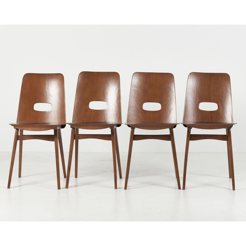 Set of 4 vintage chairs from TON, Czechoslovakia 1970s