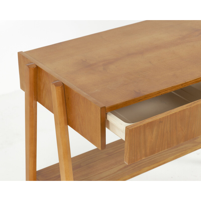 Vintage two drawers console, Czechoslovakian 1960