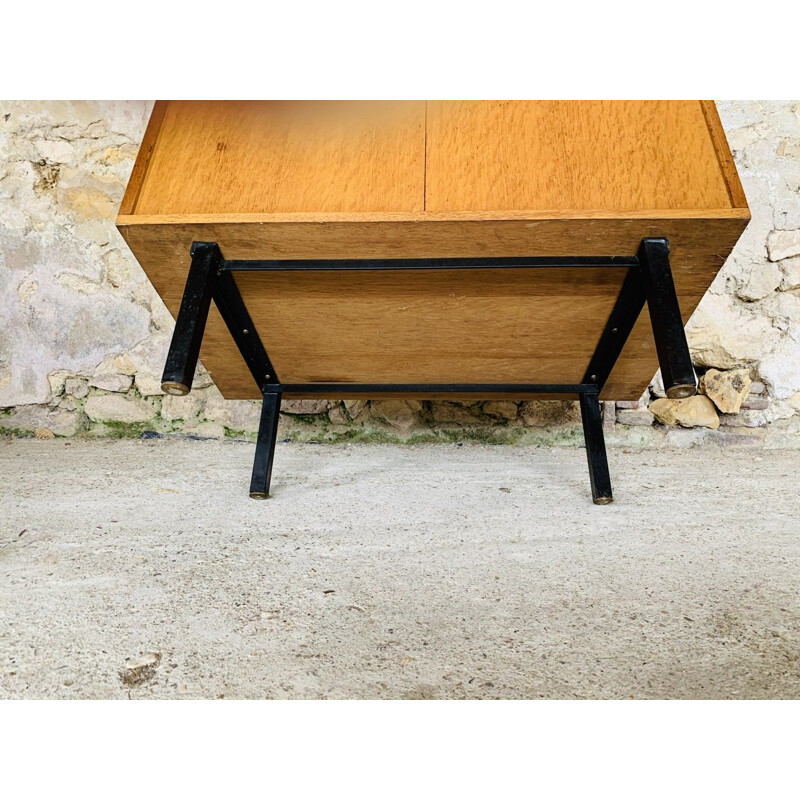 Vintage 2 doors highboard with metal legs, 1950