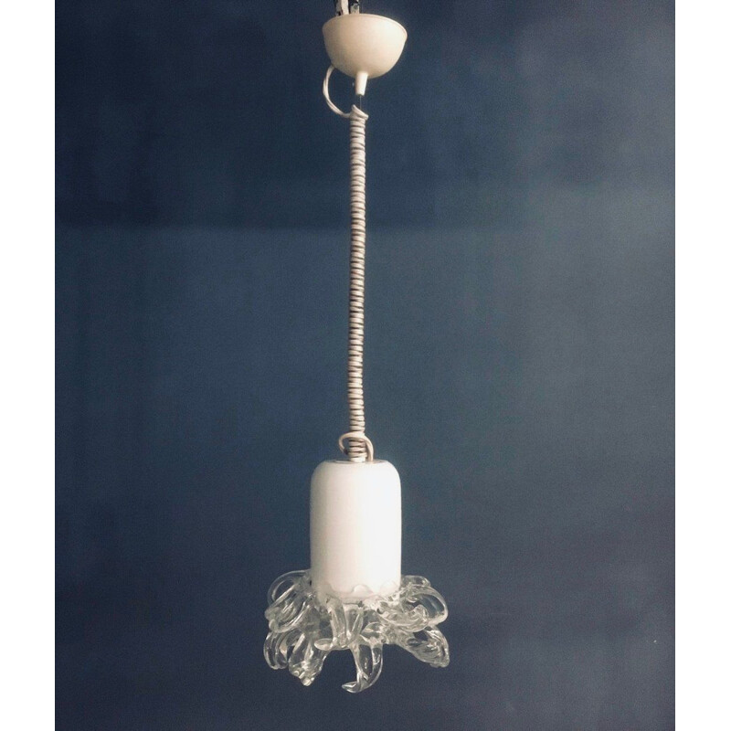 Vintage Murano glass pendant lamp by Leucos, 1970