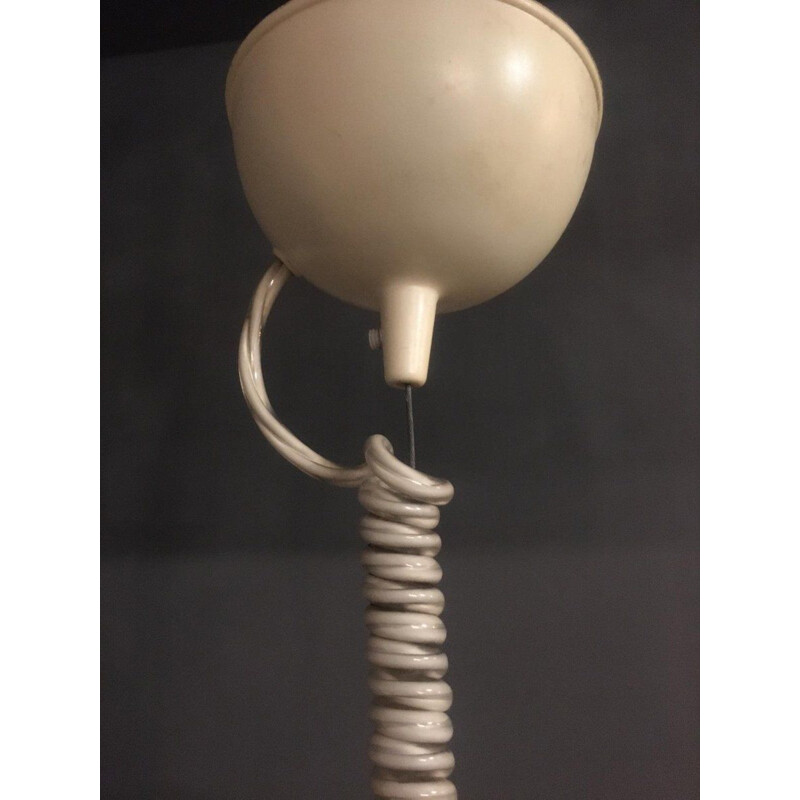 Lámpara de suspensión vintage de cristal de Murano de Leucos, 1970