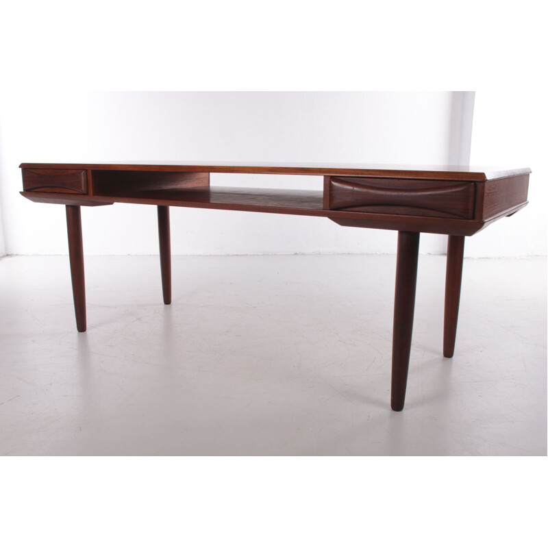 Vintage teak desk by Dyrlund, Denmark 1960