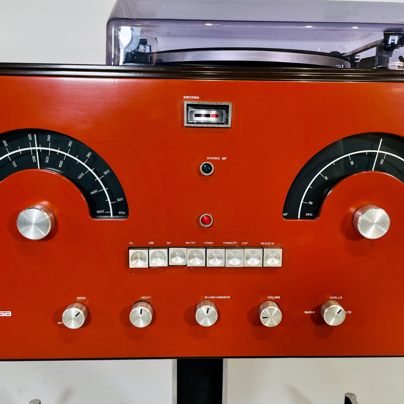 Système audio vintage par Pier Giacomo et Achille Castiglioni pour Brionvega, Italie 1965