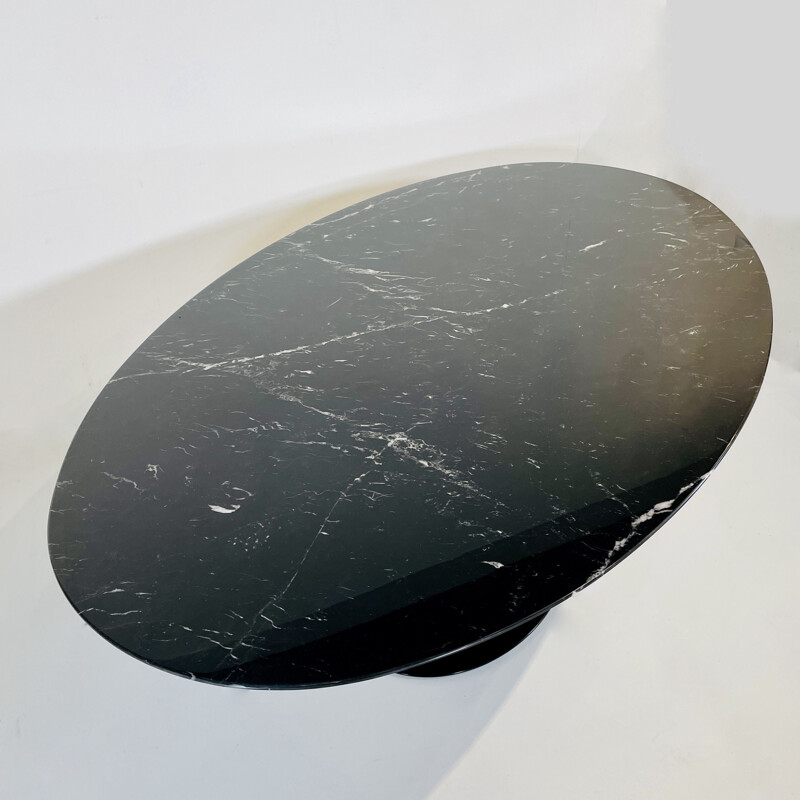 Vintage black marble Marquina oval table by Eero Saarinen for Knoll Studio