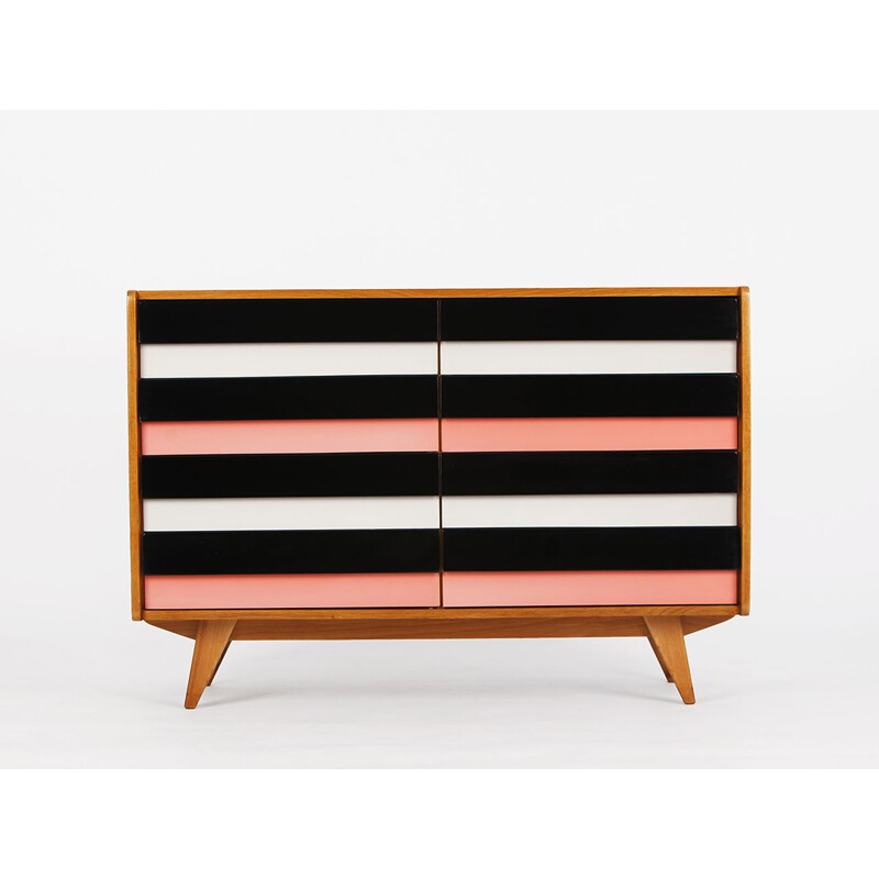 Mid ccentury highboard U 453 with wooden drawers by Jiří Jiroutek for Interier Praha, Czechoslovakia 1960s