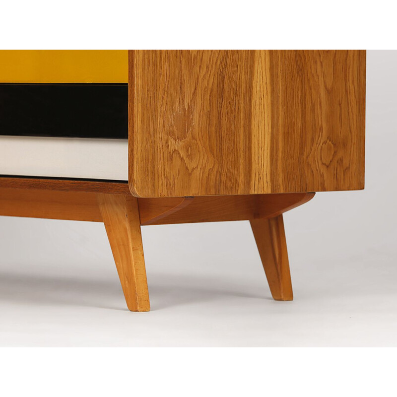 Vintage multicolored highboard U 453 by Jiří Jiroutek for Interier Praha, Czechoslovakia 1960s