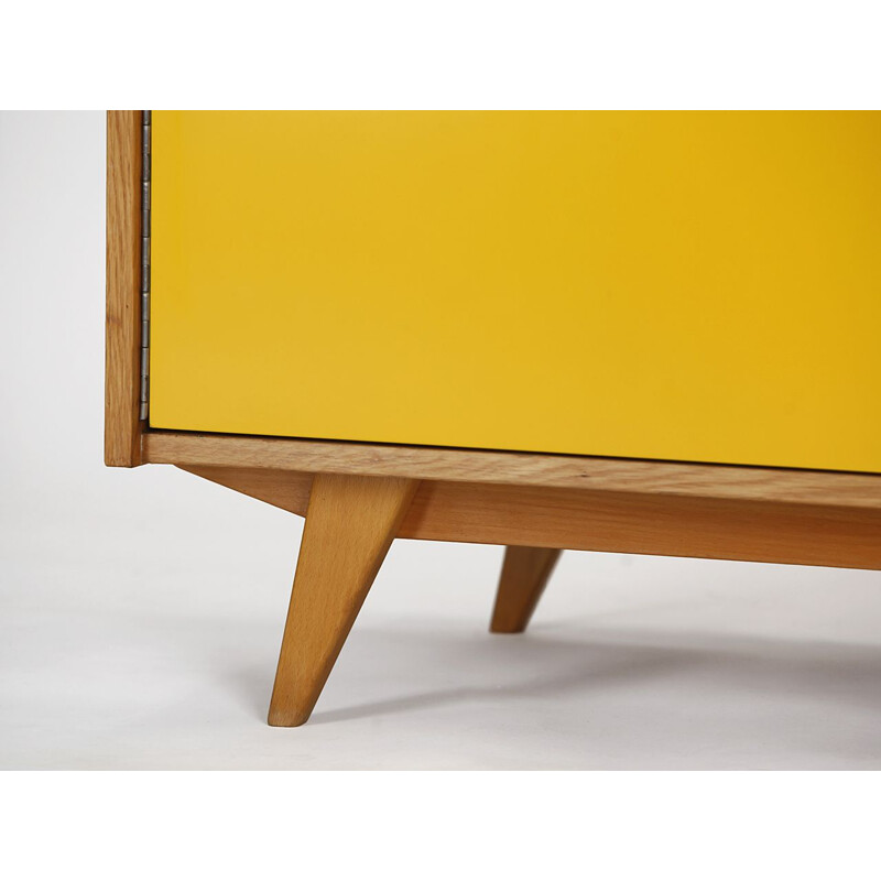 Mid century white and yellow cabinet by Jiri Jiroutek for Interier Praha, 1960s