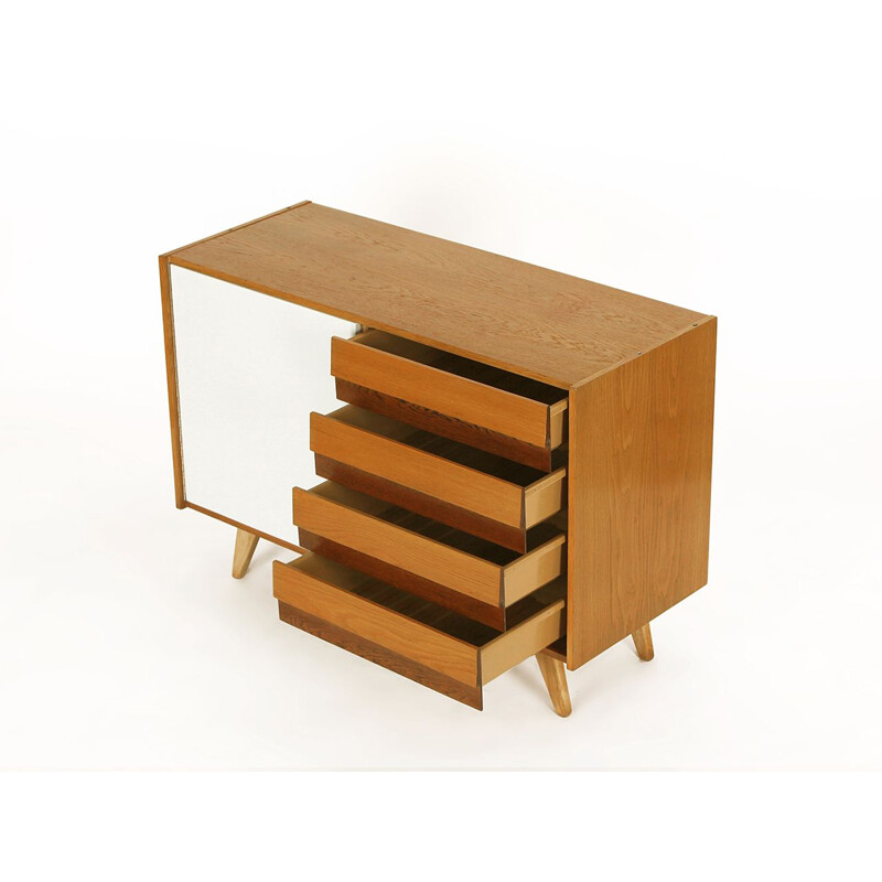 Mid century highboard U 458 with four drawers by Jiri Jiroutek for Interier Praha, 1960s