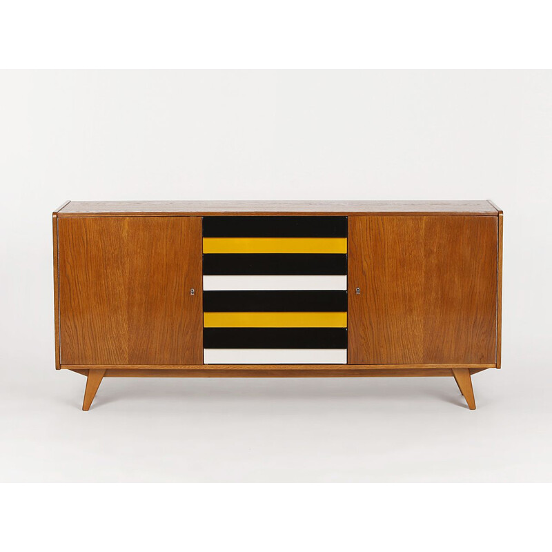 Vintage model U-460 with wooden drawers sideboard by Jiri Jiroutek for Interier Praha, Czechoslovakia 1960s