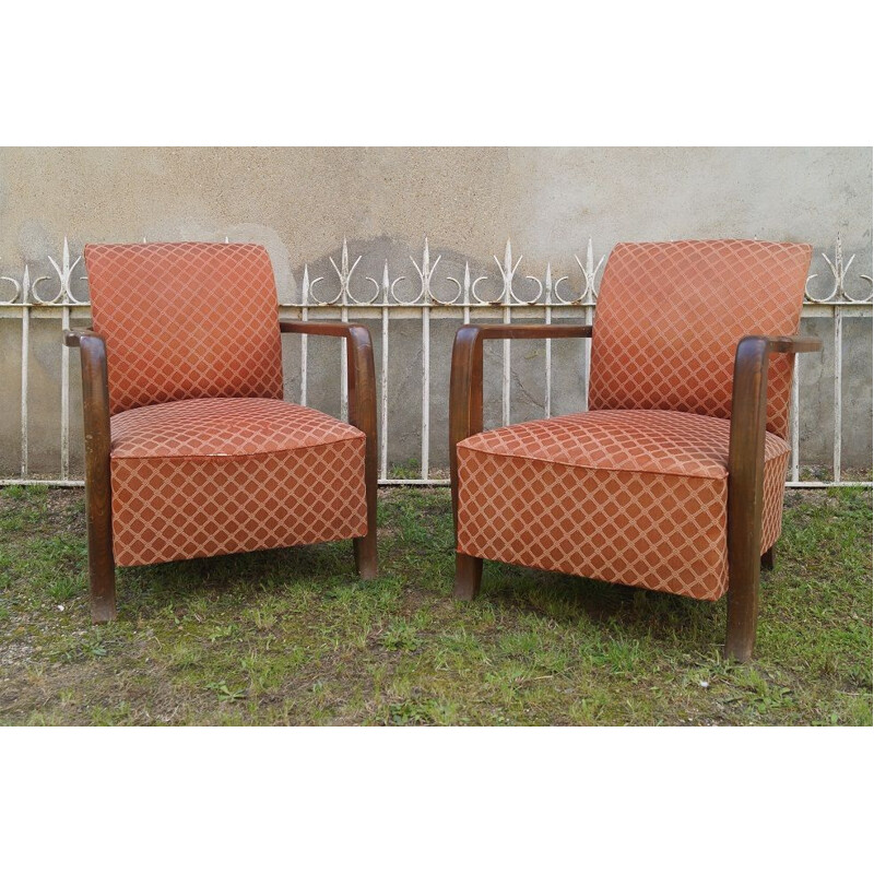 Pair of vintage art-deco armchairs, 1930