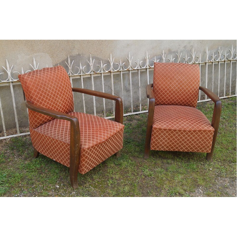 Pair of vintage art-deco armchairs, 1930