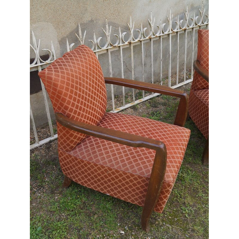 Pair of vintage art-deco armchairs, 1930