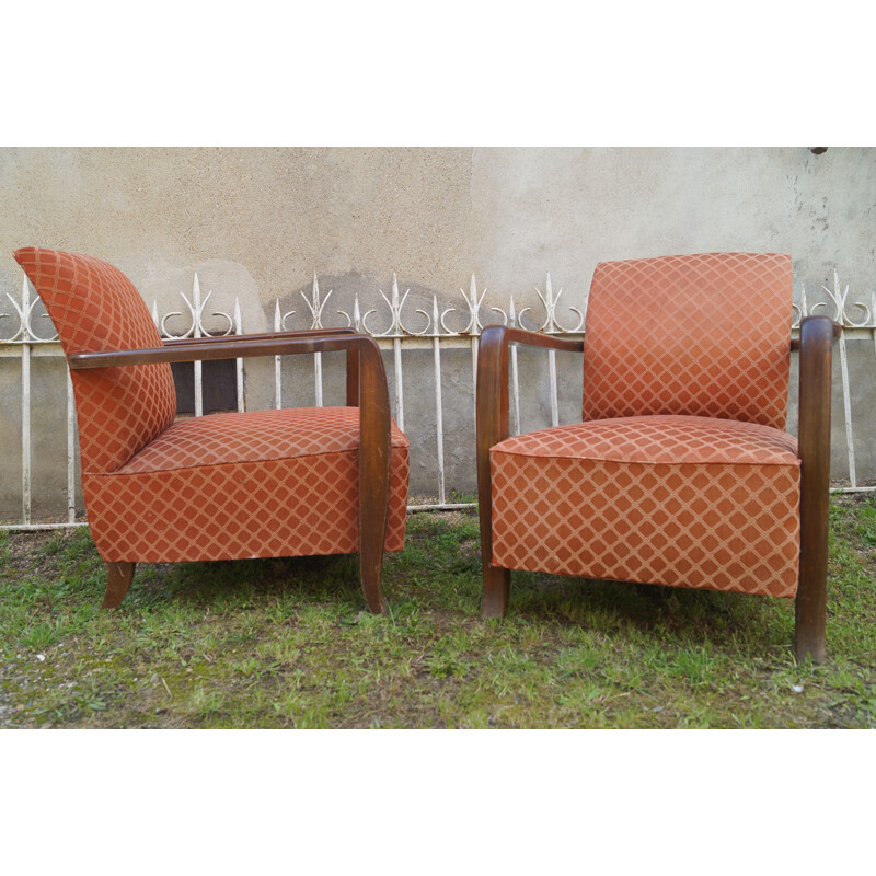 Pair of vintage art-deco armchairs, 1930