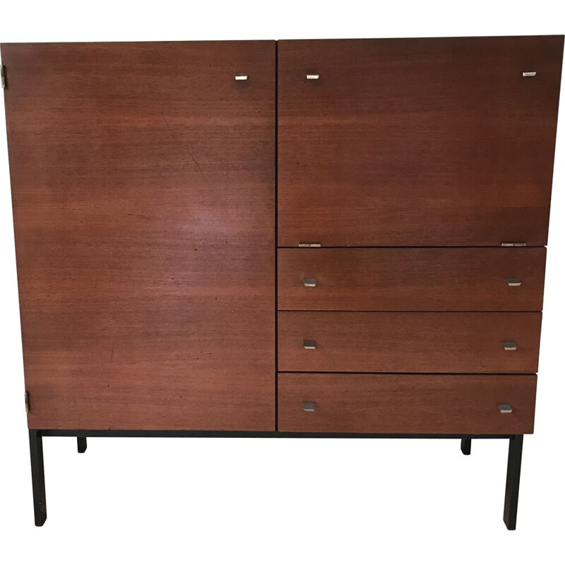 Vintage rosewood cabinet by Pierre Guariche for Meurop, France 1960