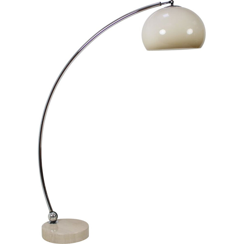 Lámpara de pie vintage regulable de metal de Guzzini, Italia 1970