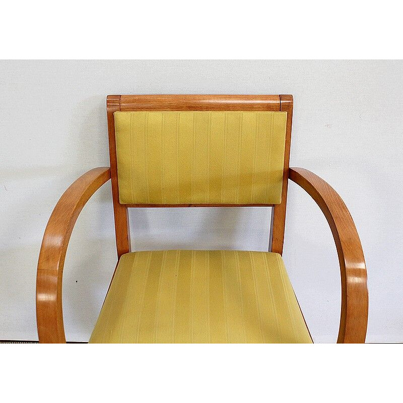 Pair of vintage solid beechwood bridge chairs, 1950-1960