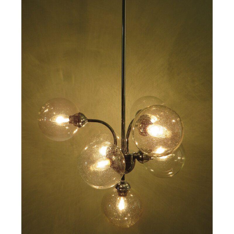 Mid century Sputnik chandelier by Massive Belgium, 1970s