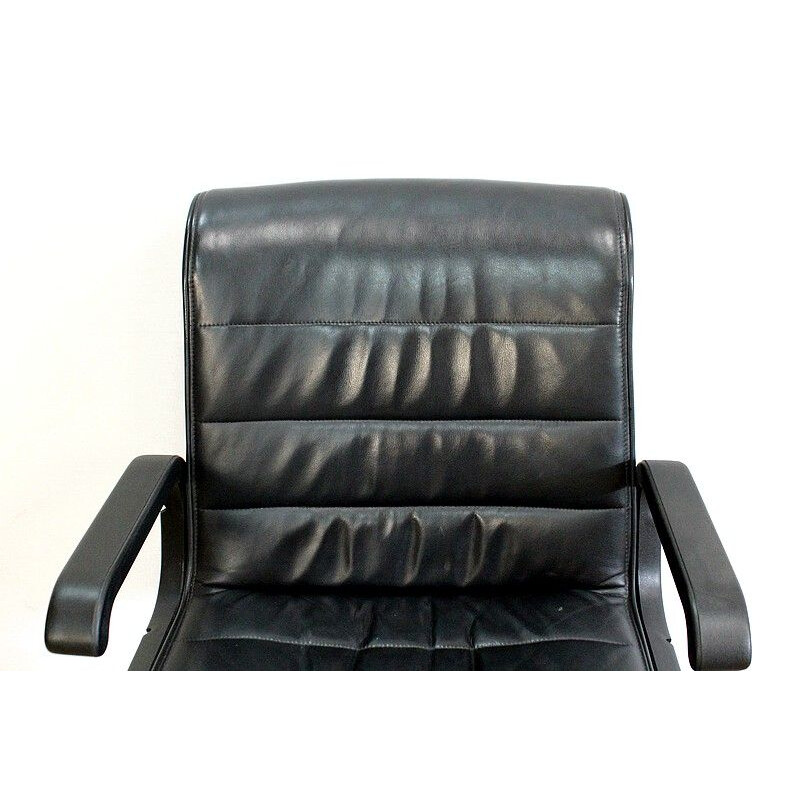 Par de cadeiras de escritório em pele vintage de Richard Sapper para Knoll, 1979