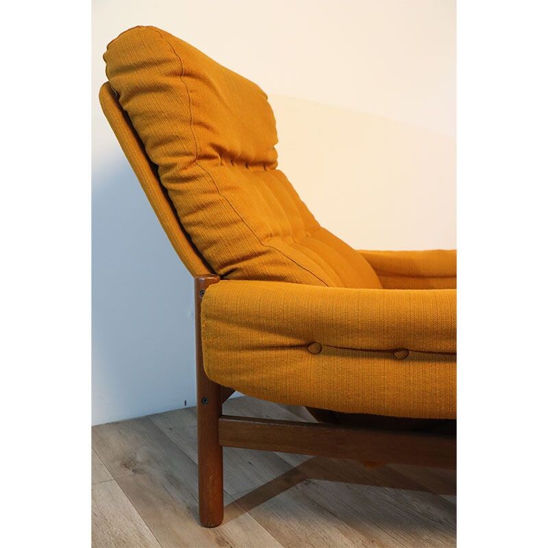 Pair of Scandinavian vintage teak armchairs, 1960