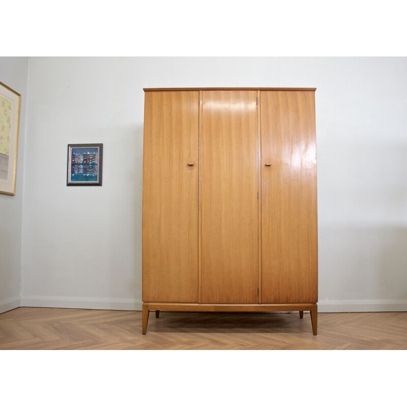 Vintage walnut triple door cabinet by Alfred Cox for Heals, UK 1960s