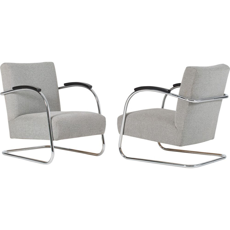 Pair of vintage cantilever armchairs by Mucke and Melder, 1930