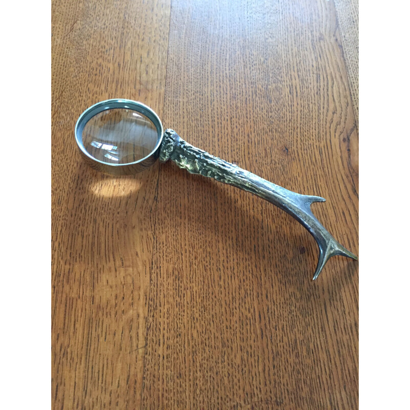 Vintage silver plated bronze magnifying glass by Maria Pergay, 1960