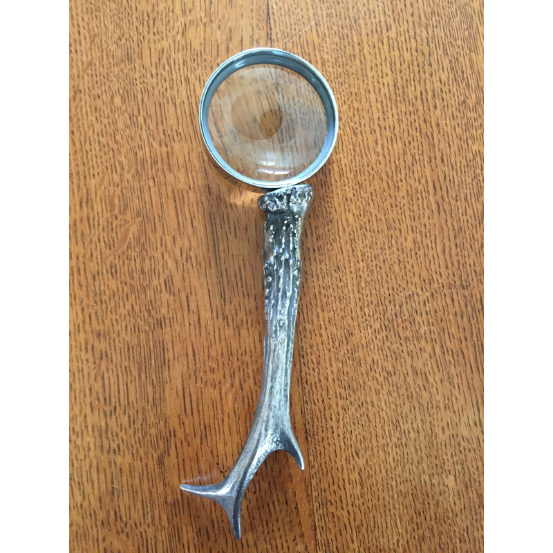 Vintage silver plated bronze magnifying glass by Maria Pergay, 1960