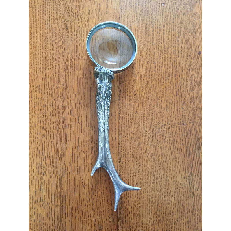 Vintage silver plated bronze magnifying glass by Maria Pergay, 1960