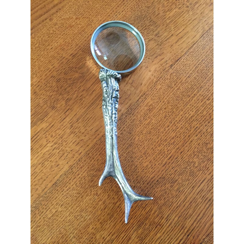 Vintage silver plated bronze magnifying glass by Maria Pergay, 1960