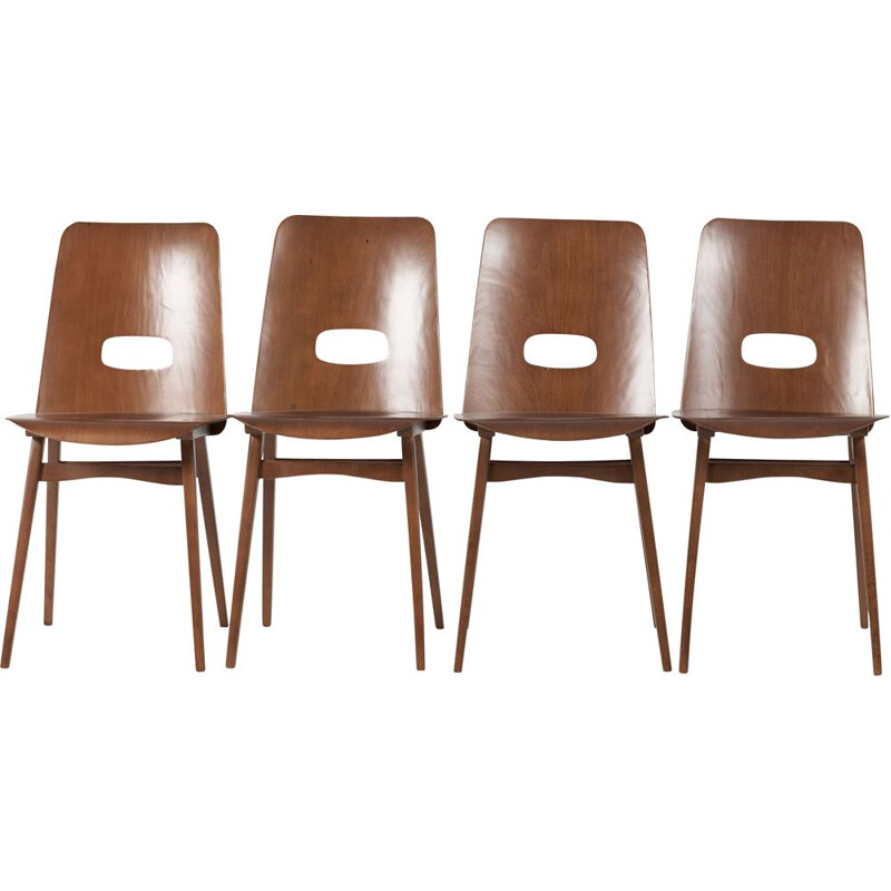 Set of 4 vintage chairs from TON, Czechoslovakia 1970s