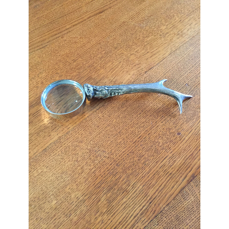 Vintage silver plated bronze magnifying glass by Maria Pergay, 1960