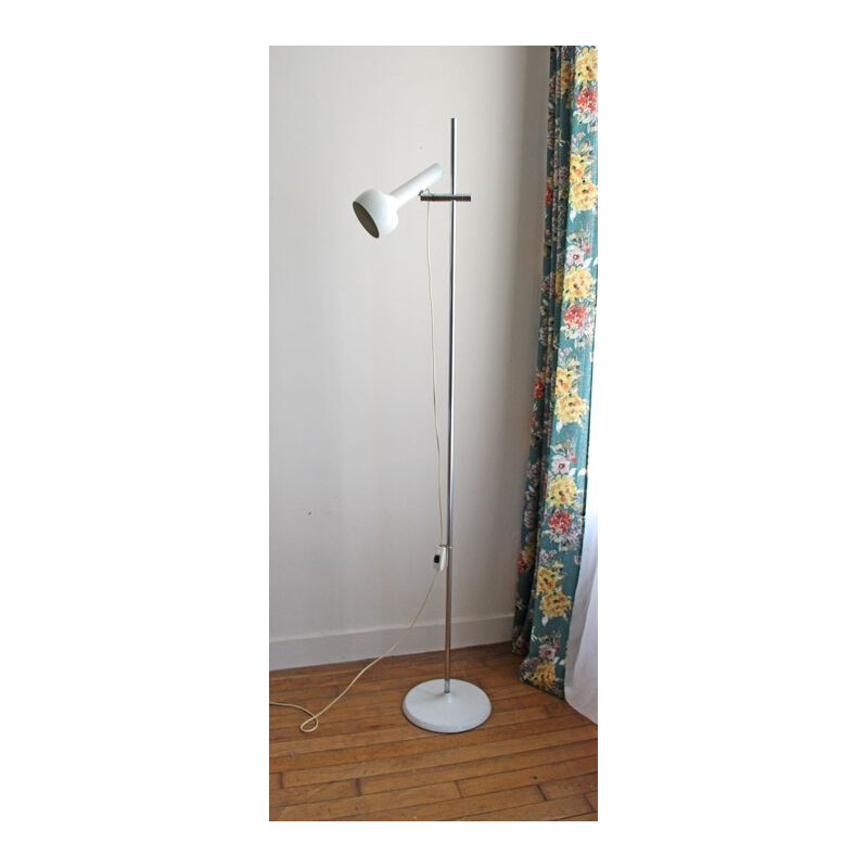 Vintage floor lamp in white lacquered metal, 1970