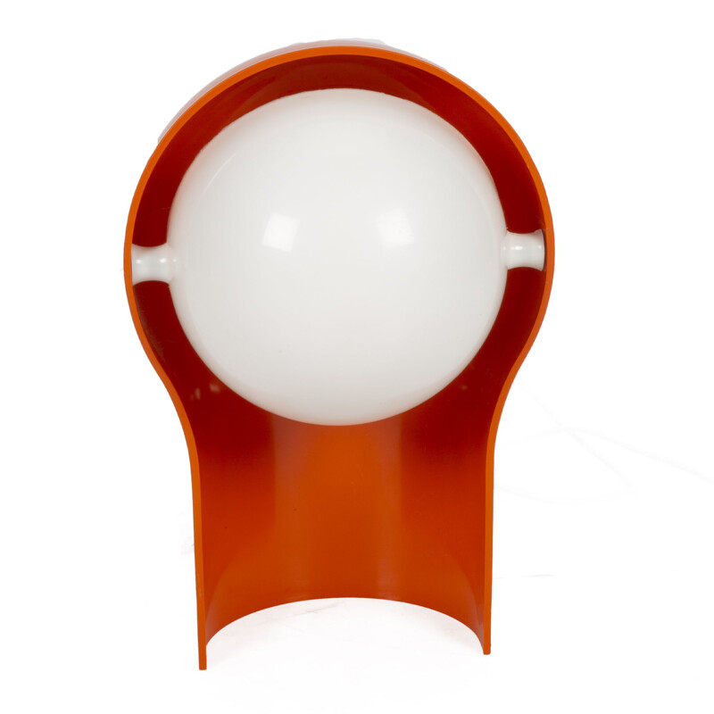 Mid century orange Telegono table lamp by Vico Magistretti for Artemide