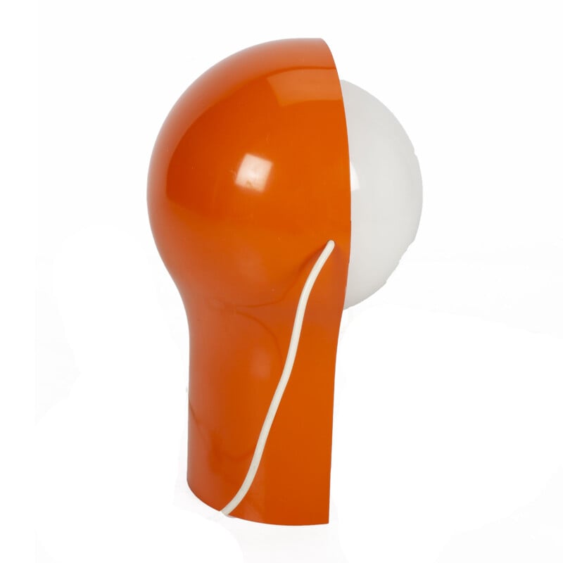 Mid century orange Telegono table lamp by Vico Magistretti for Artemide