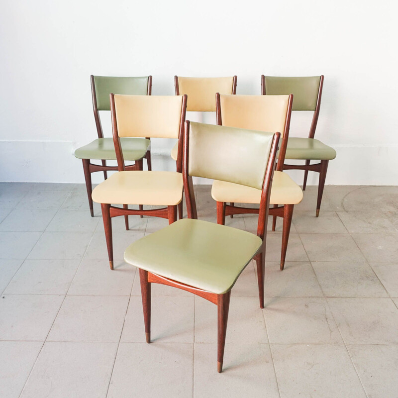 Set of 6 vintage dining chairs by Altamira, Portugal 1950s