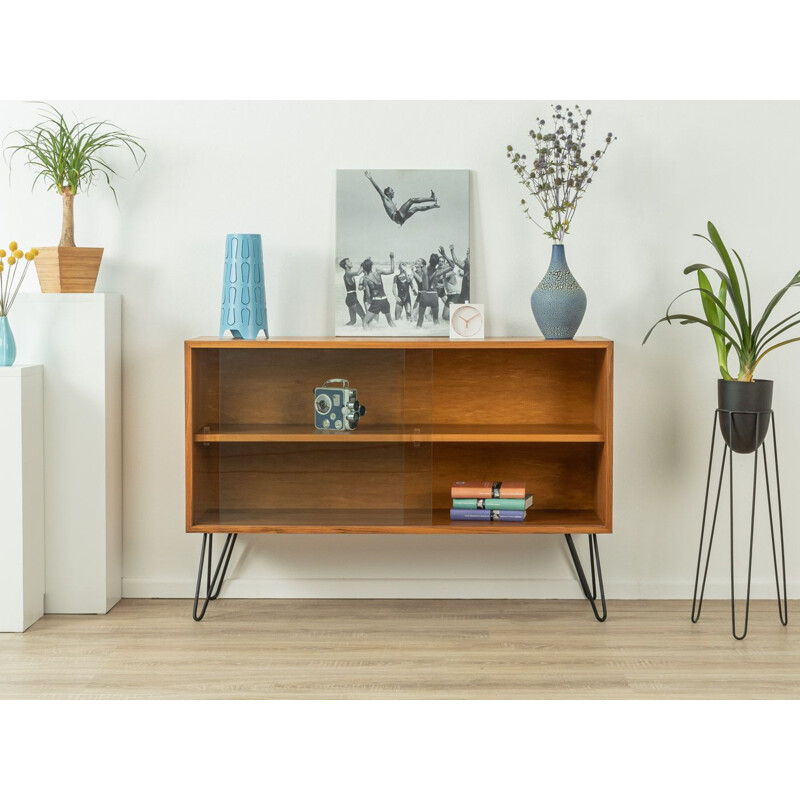 Vintage walnut cabinet display, Germany 1960s