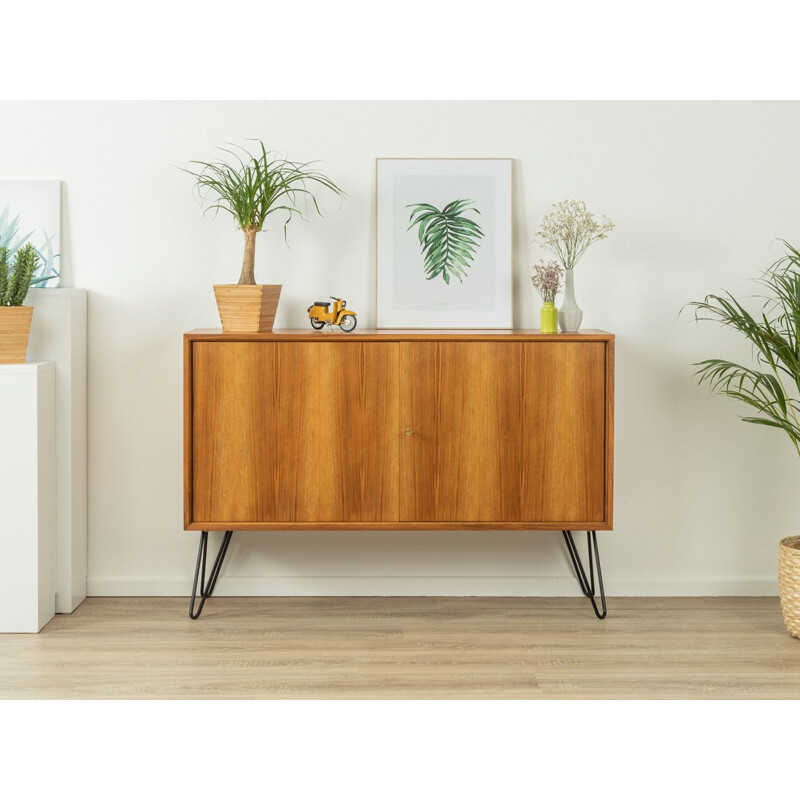 Vintage walnut two doors highboard, Germany 1950s