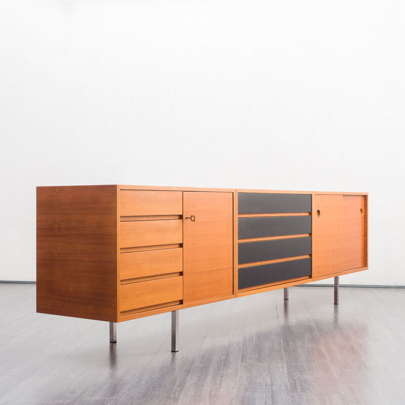 Vintage xxl walnut two-coloured sideboard, 1960s