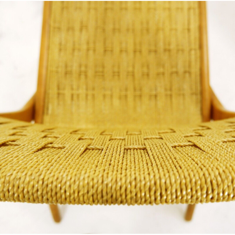 Pair of vintage folding rope lounge chairs, 1960s