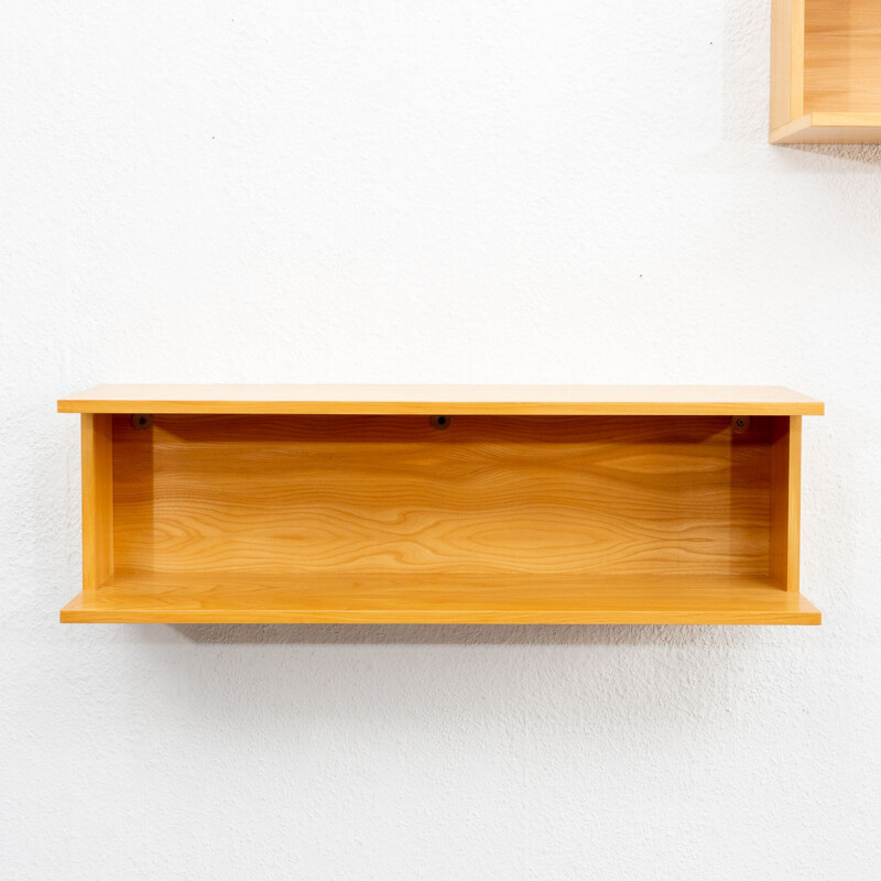 Pair of two wall shelves, ashwood, 1960s