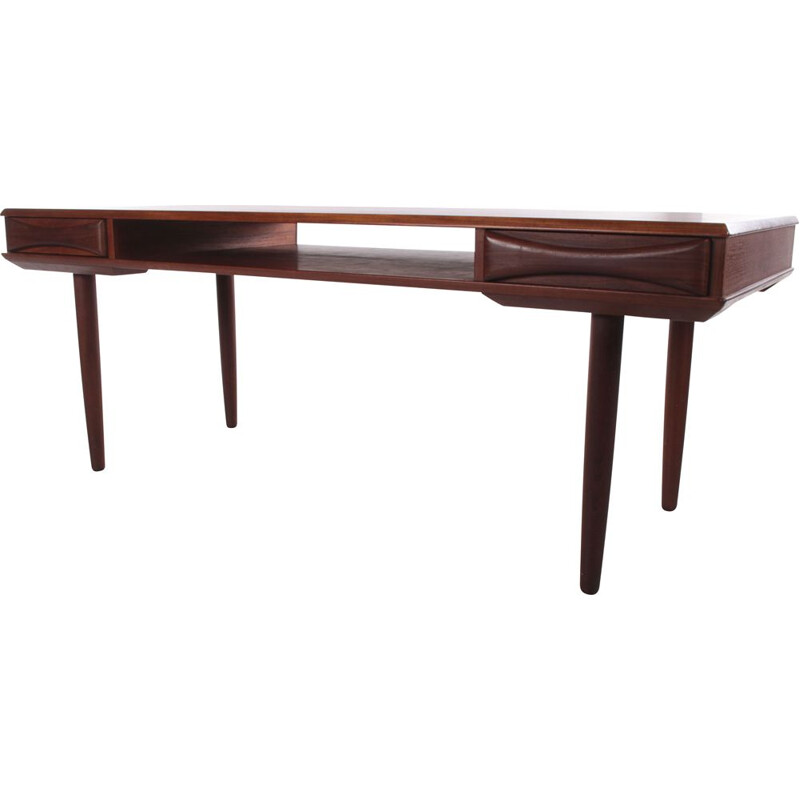 Vintage teak desk by Dyrlund, Denmark 1960