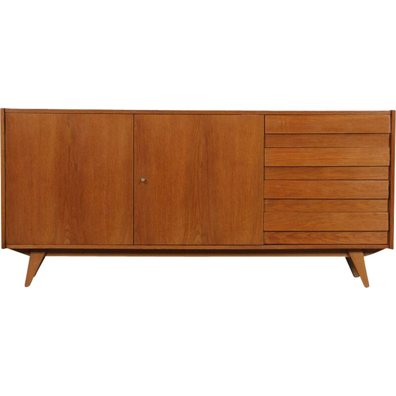 Vintage U-460 wooden sideboard by Jiroutek for Interier Praha, 1960