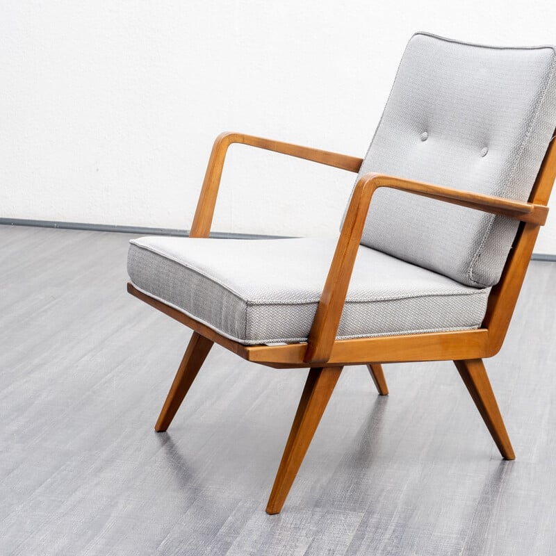 Mid-century walnut armchair for Knoll Antimott, 1950s