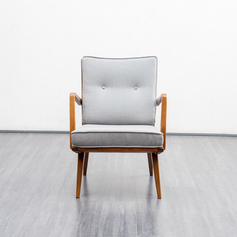 Mid-century walnut armchair for Knoll Antimott, 1950s