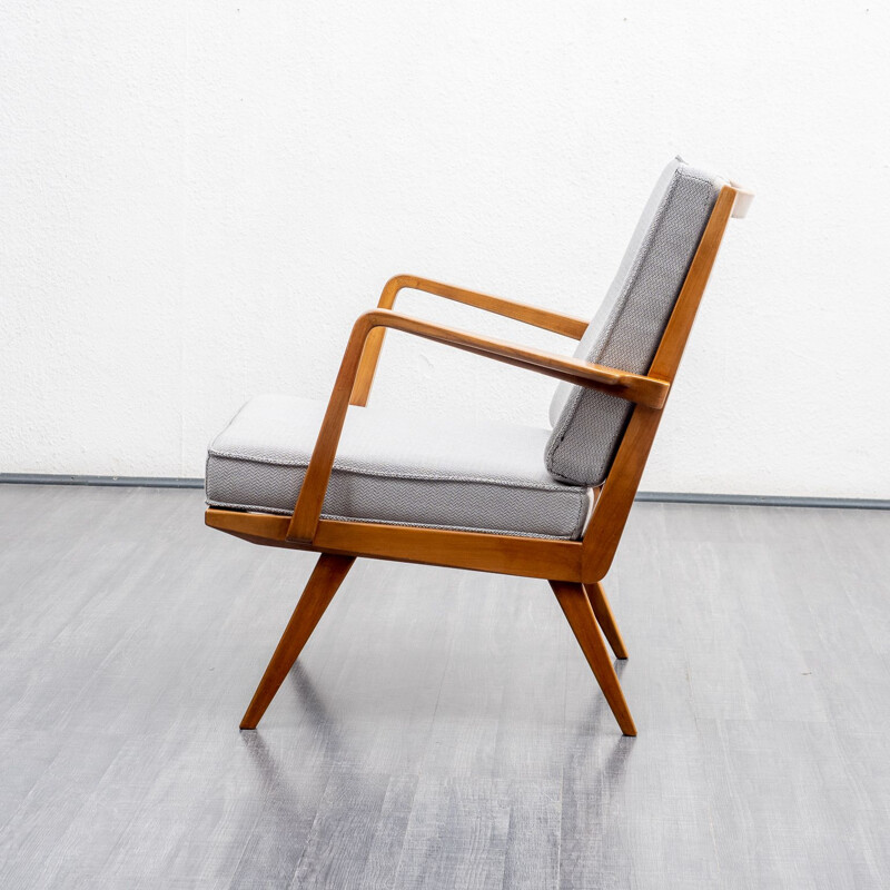 Mid-century walnut armchair for Knoll Antimott, 1950s