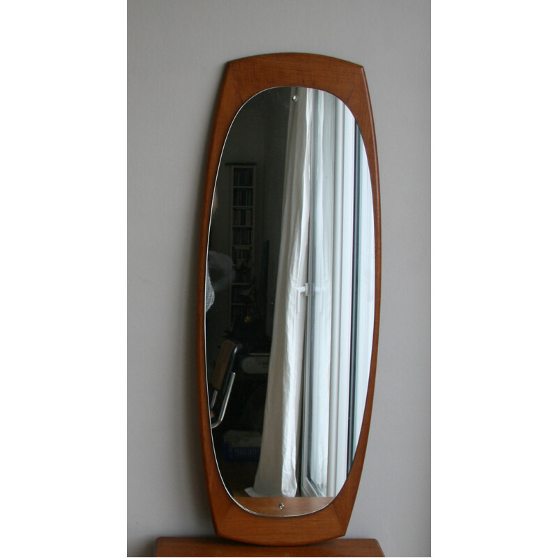Large mid-century teak mirror - 1960s