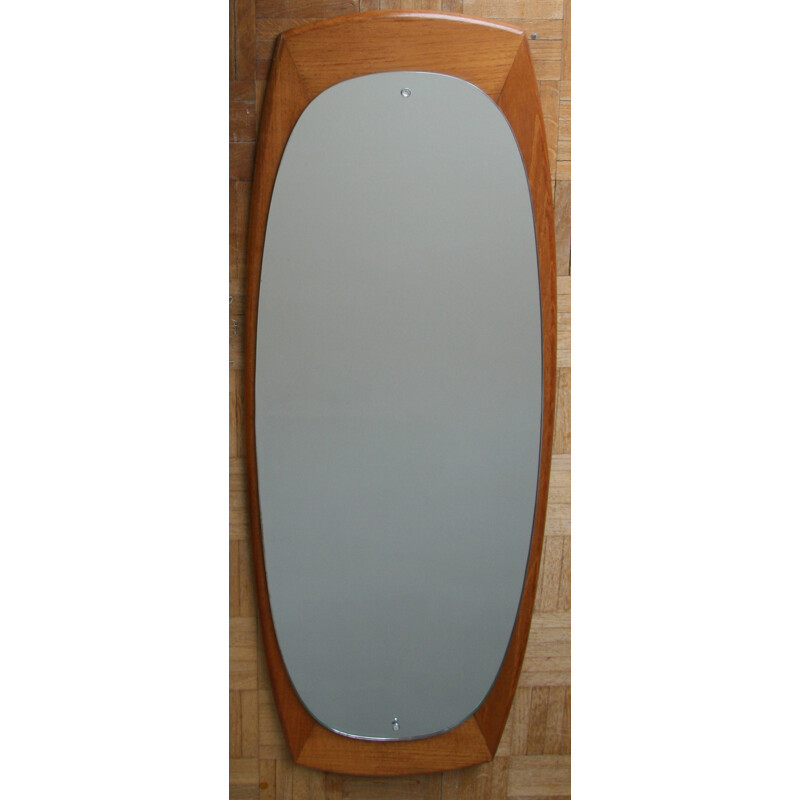 Large mid-century teak mirror - 1960s