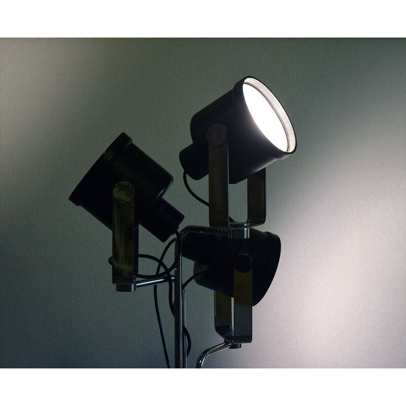 Vintage three-light floor lamp for Luci Milano, 1970