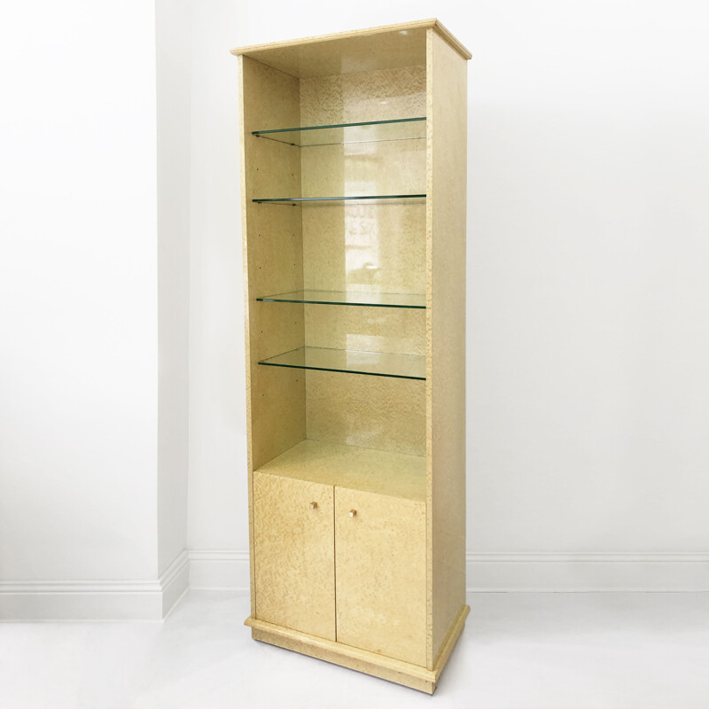 Vintage display case in birdseye maple, Italy 1980